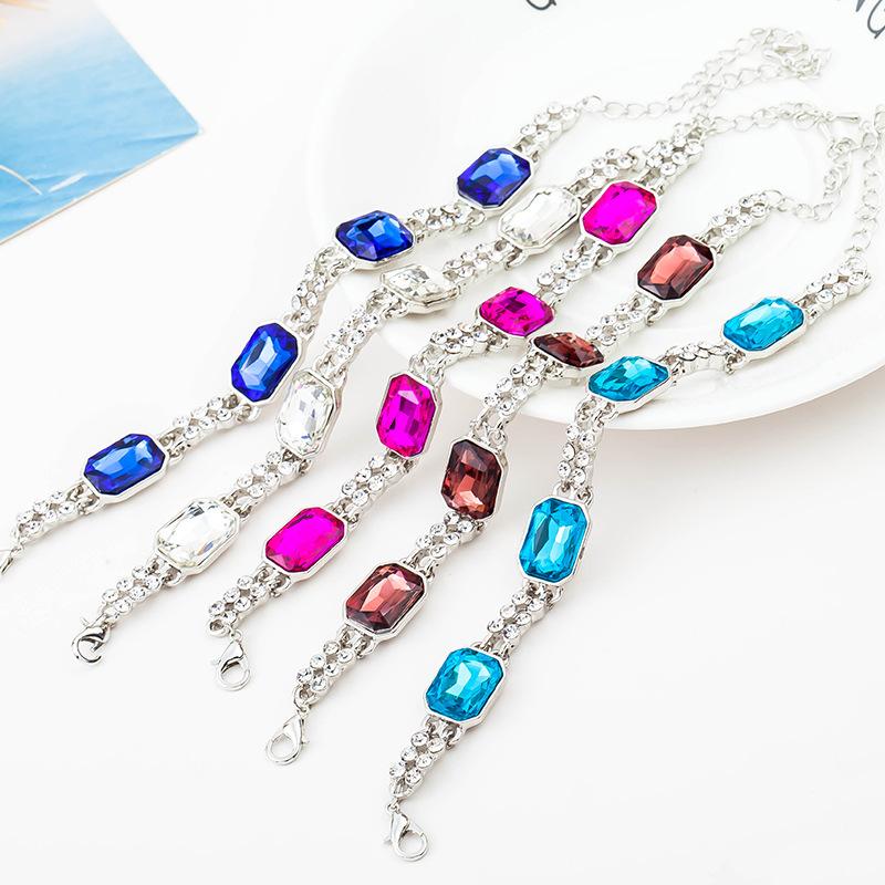 6 Colors Clear Rectangle 4 Rhinestone Crystal Silver Plated Bracelets for Women
6 Colors Clear Rectangle 4 Rhinestone Crystal Silver Plated Bracelets for Women
