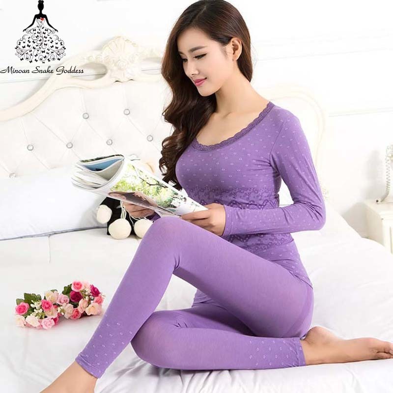 Long Johns For Women Thermal Underwear Cotton Winter Female Clothing Lingerie Warm Seamless Thermo Underwear Set Breathable 201027