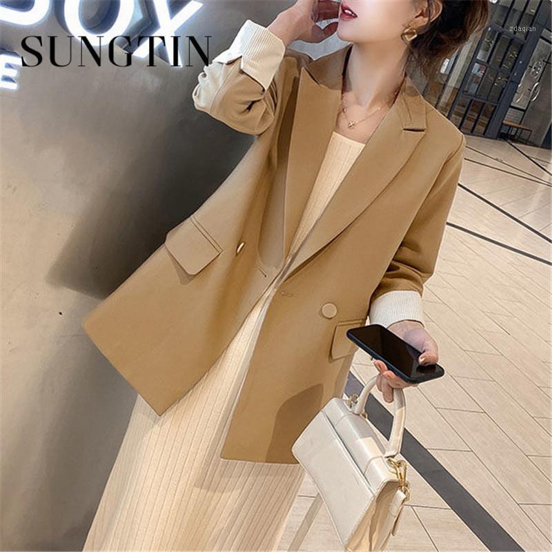 Sungtin Spring Casual Office Lady Blazer Women Loose Stripe Sleeves Elegant Work Suits Female Autumn Button Khaki Black Coats1
Sungtin Spring Casual Office Lady Blazer Women Loose Stripe Sleeves Elegant Work Suits Female Autumn Button Khaki Black Coats1