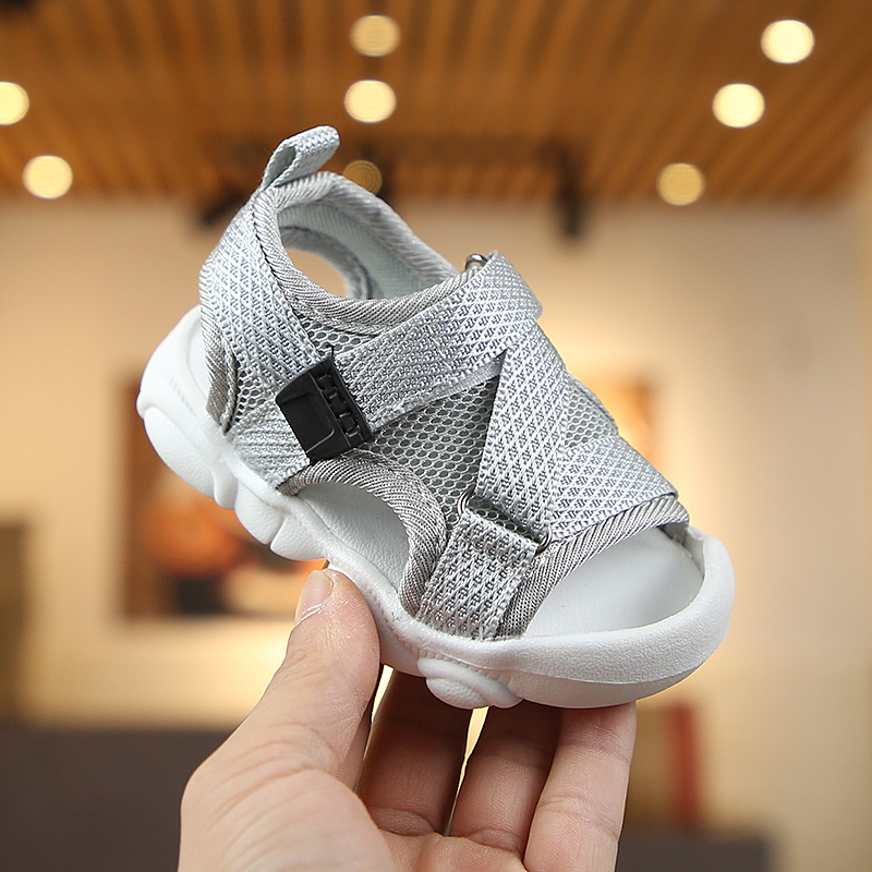 Baby Boy Sandals Black Gray Pink Canvas Infant Girl Sandals Toddler Summer Walking Shoes Newborn Sneaker Beach Shoes D04143 201130