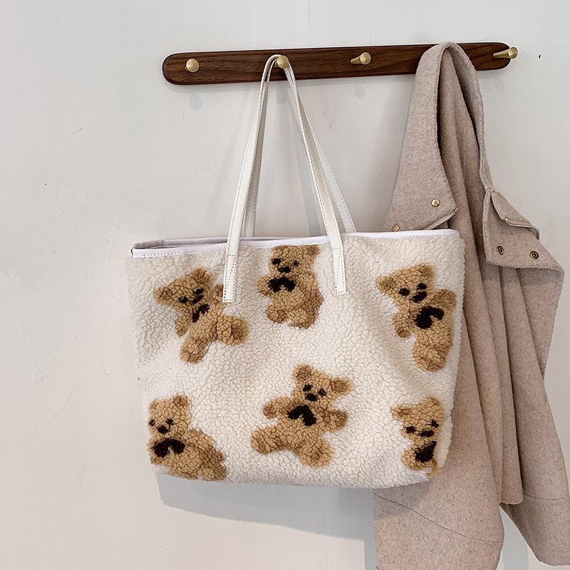 Women Lamb Like Fabric Shoulder Bag Cartoon Large Capacity Handbag Female Shopping Bag Cute Book Bags For Girls Handbag, As picture
Women Lamb Like Fabric Shoulder Bag Cartoon Large Capacity Handbag Female Shopping Bag Cute Book Bags For Girls Handbag, As picture