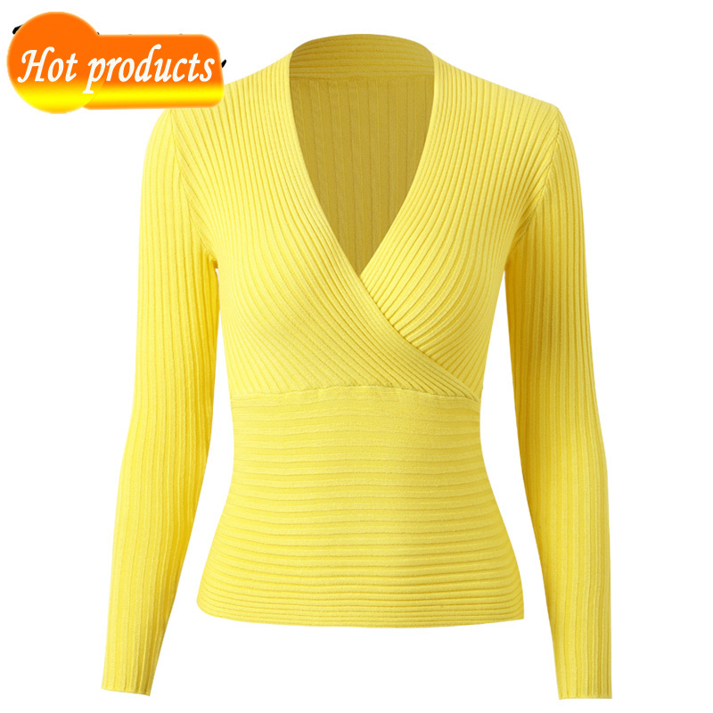 Spring Autumn knitted with low v deep thin long sleeve short sweater DSF3, Pure white
Spring Autumn knitted with low v deep thin long sleeve short sweater DSF3, Pure white