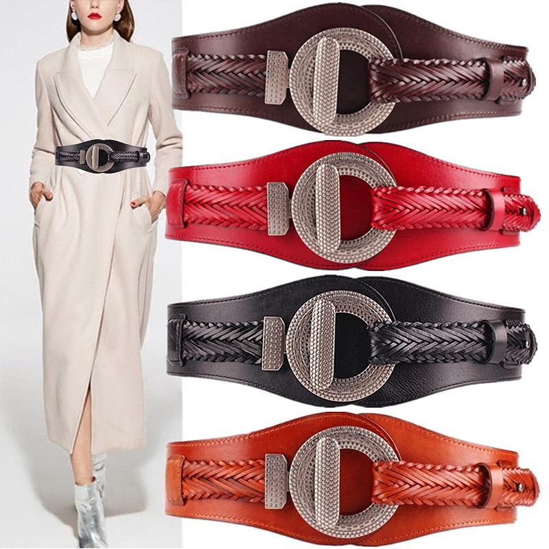 Fashion Dress Belts for Women Simple Waist Elastic Ladies Band Round Buckle Decoration Coat Sweater Party Belt Cowhide Girdle, Black
Fashion Dress Belts for Women Simple Waist Elastic Ladies Band Round Buckle Decoration Coat Sweater Party Belt Cowhide Girdle, Black