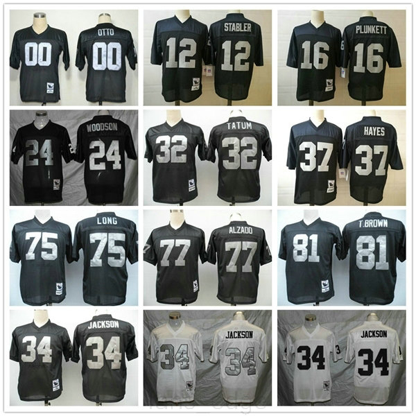 

NCAA Vintage Retro Jim Otto Tim Brown 24 Charles Woodson Jack Tatum Hayes Long Alzado Plunkett Bo Jackson Stabler Football Jerseys, As picture