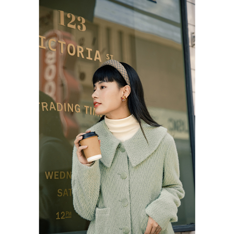 INMAN Autumn Winter New Arrival Warm Simple Plush LongSleeved Button Top Coat 201019