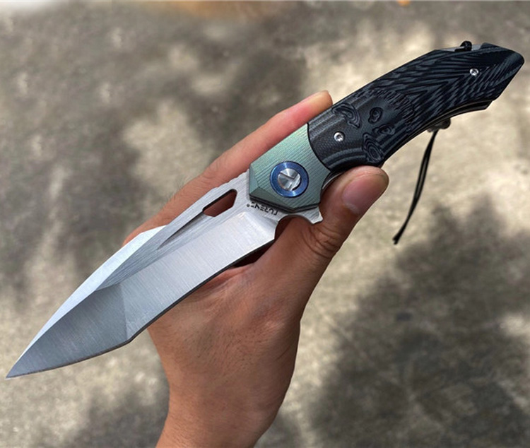 High End Ball Bearing Flipper Folding Knife D2 Satin Tanto Point Blade TC4 Titanium Alloy + G10 Handle EDC Pocket Knives
High End Ball Bearing Flipper Folding Knife D2 Satin Tanto Point Blade TC4 Titanium Alloy + G10 Handle EDC Pocket Knives