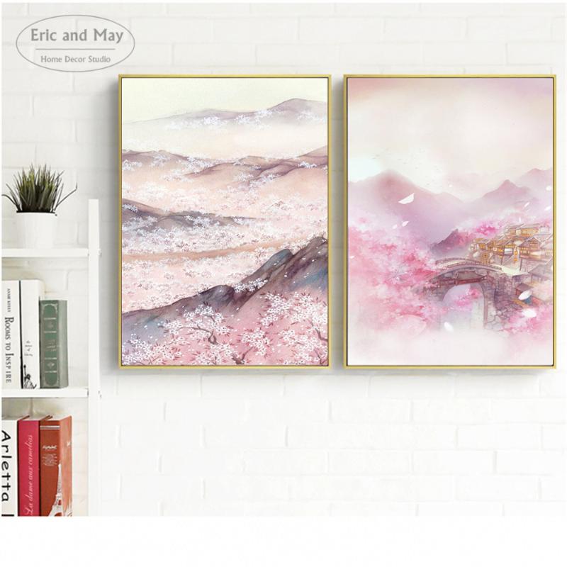 Cherry Blossom Mountain Landscape Canvas Painting Wall Art Nordic Decoration Home Modern Poster For Living Room Print Picture
Cherry Blossom Mountain Landscape Canvas Painting Wall Art Nordic Decoration Home Modern Poster For Living Room Print Picture