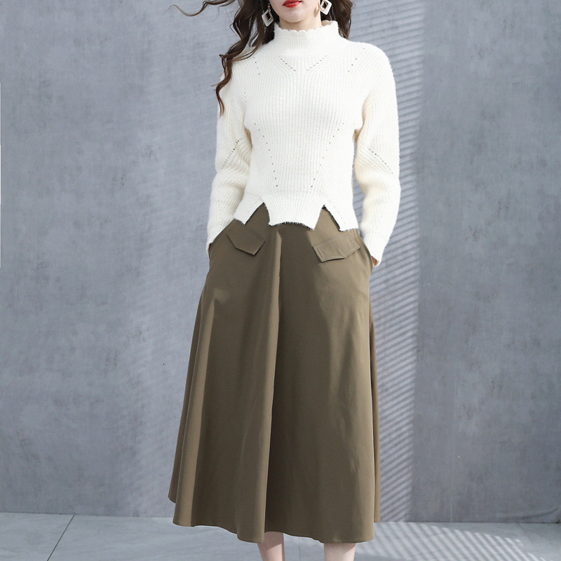 2021 Autumn New Long Style Loose Thin Nightgown Adjustment Middle Pocket Temper Skirt Women Suit Two High-color Matching Garments Osm7, Army green.
2021 Autumn New Long Style Loose Thin Nightgown Adjustment Middle Pocket Temper Skirt Women Suit Two High-color Matching Garments Osm7, Army green.