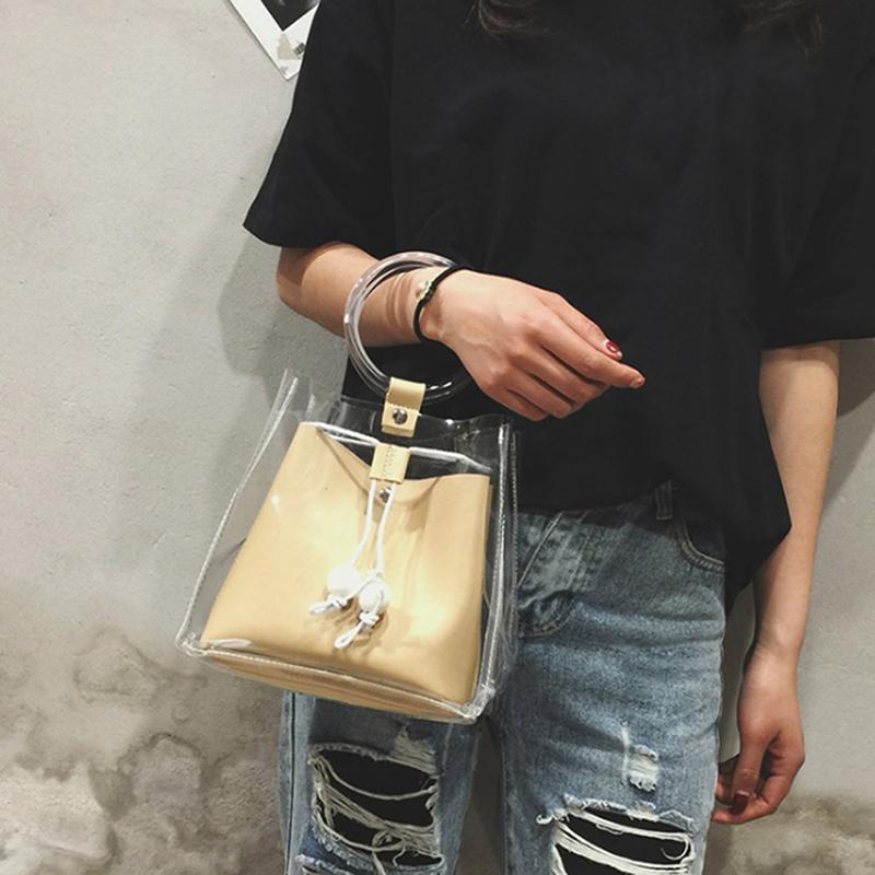 2021 Fashion Casual Large Capacity Women Tote Shoulder Bag PU Leather Ladies Transparent Bucket Handbag Messenger Bag, White
2021 Fashion Casual Large Capacity Women Tote Shoulder Bag PU Leather Ladies Transparent Bucket Handbag Messenger Bag, White