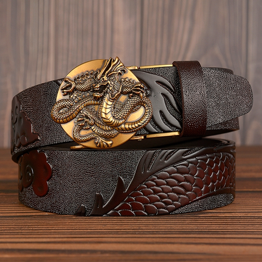 Top sale Fashion Men Belt Luxury 2020 New Genuine Leather Dragon Belts Men Brand Automatic Buckle Male Rachet Dress belt J1223, Black;brown
Top sale Fashion Men Belt Luxury 2020 New Genuine Leather Dragon Belts Men Brand Automatic Buckle Male Rachet Dress belt J1223, Black;brown