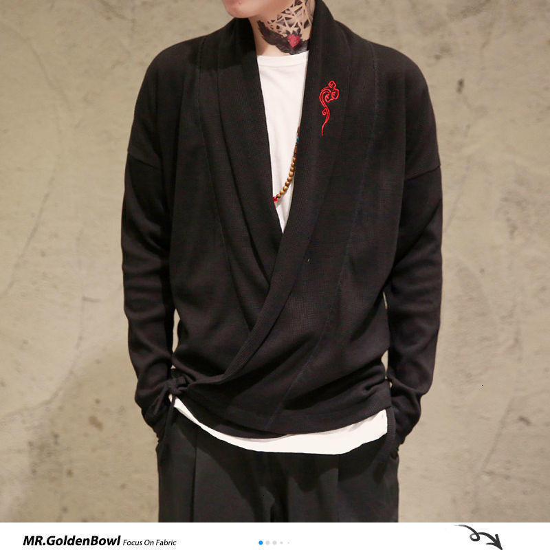 MrGoldenBowl Autumn Men Knitted Cardigan Vintage Men Casual Black Gray Cardigan Sweater Plus Size Man Tops 201221