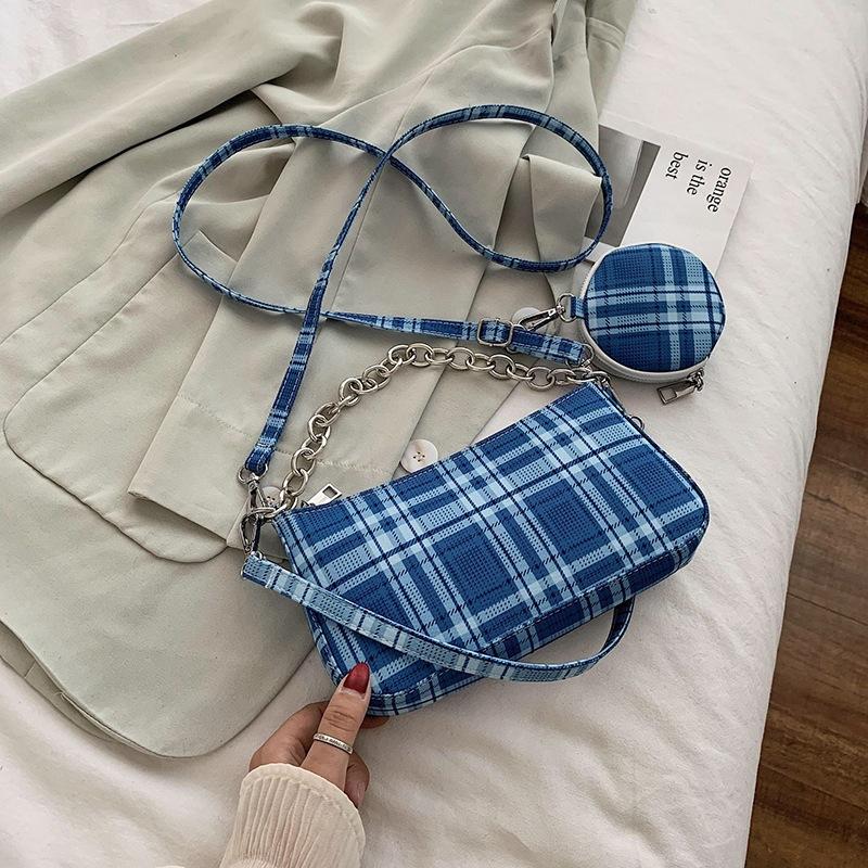 Nylon Half Moon Bags Luxury Handbags Plaid Small Designer Crossbody Bags for Ladies Simple Winter Women's Shoulder Bag, Blue
Nylon Half Moon Bags Luxury Handbags Plaid Small Designer Crossbody Bags for Ladies Simple Winter Women's Shoulder Bag, Blue