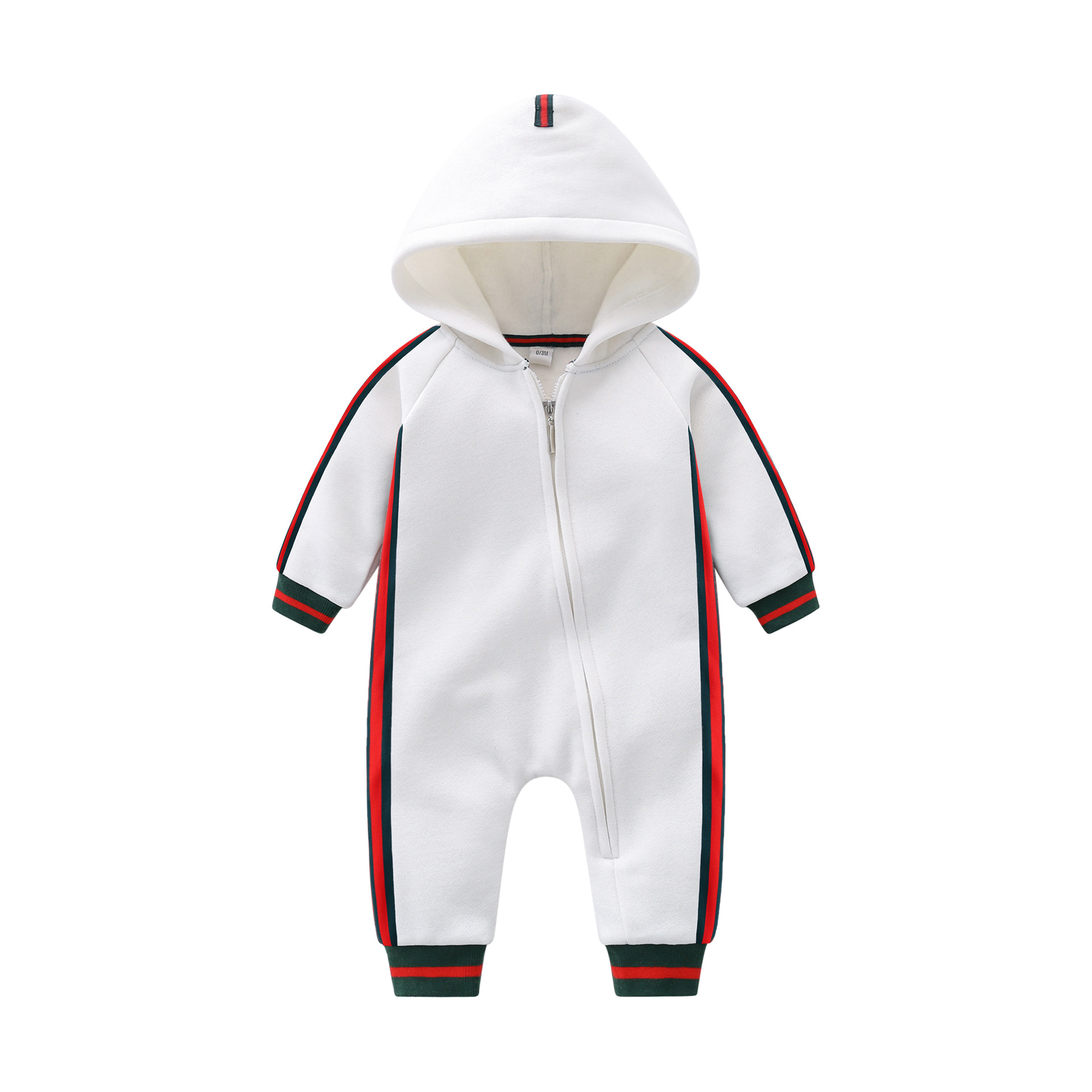 New jumpsuit plus velvet thickening men and women baby long-sleeved romper climbing clothes newborn baby clothes autumn and winter, White stripe
New jumpsuit plus velvet thickening men and women baby long-sleeved romper climbing clothes newborn baby clothes autumn and winter, White stripe