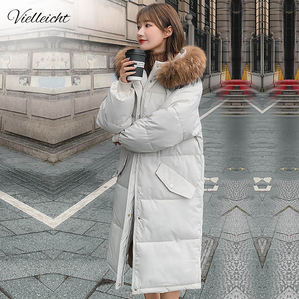 Vielleicht 2022 Long Winter Coat Women Hooded Down Parka Ladies New Warm Winter Jaet Women Loose Big Fur Collar Jaet Coat, Beige
Vielleicht 2022 Long Winter Coat Women Hooded Down Parka Ladies New Warm Winter Jaet Women Loose Big Fur Collar Jaet Coat, Beige
