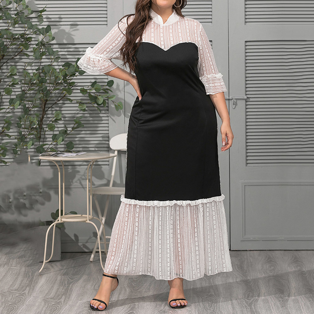 2021 Western Style Dress Spring Fashion Lace Collar Mending Hook Temperament Flower Burning Sleeves O0my, Black
2021 Western Style Dress Spring Fashion Lace Collar Mending Hook Temperament Flower Burning Sleeves O0my, Black