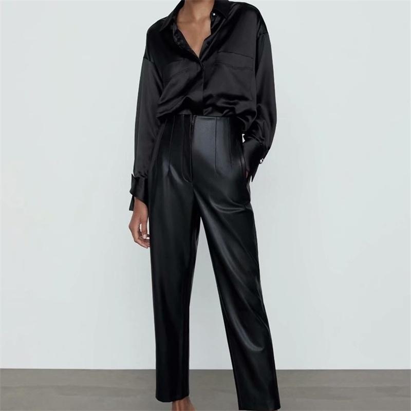ZXQJ Women 2021 Fashion Faux Leather Visible Seam Detail Pants Vintage High Waist Side Zipper Female Ankle Trousers Mujer, Black
ZXQJ Women 2021 Fashion Faux Leather Visible Seam Detail Pants Vintage High Waist Side Zipper Female Ankle Trousers Mujer, Black
