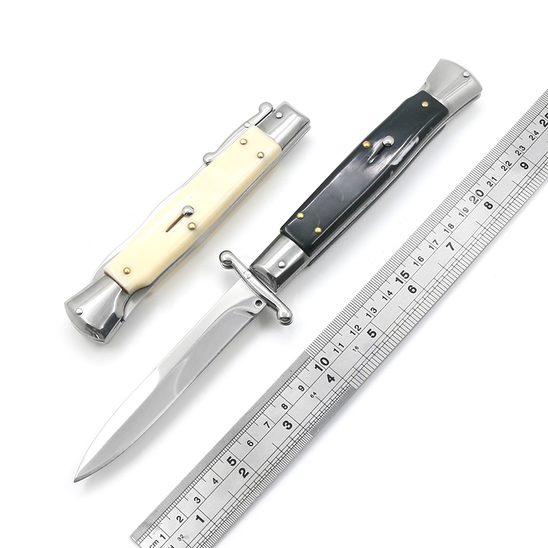 9.84 inch 440c mirror blade steel automatic tactical folding knife outdoor EDC hunting tool with Kitchen dinner cutter
9.84 inch 440c mirror blade steel automatic tactical folding knife outdoor EDC hunting tool with Kitchen dinner cutter
