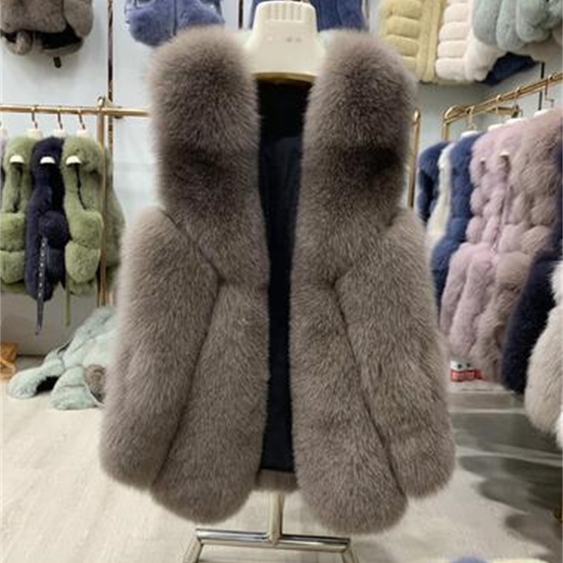 Winter New of Women Long Natural Fox Jackets Fashion High Street Casual Leather Vbor, Grey light
Winter New of Women Long Natural Fox Jackets Fashion High Street Casual Leather Vbor, Grey light