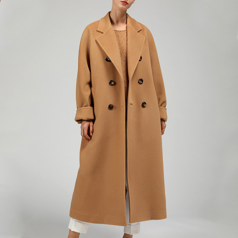 Winter Women Woolen Turn Down Collar Double Breasted Long Wool Coat Double-Sided Cashmere Camel Office Lady Warm Jacket, Black
Winter Women Woolen Turn Down Collar Double Breasted Long Wool Coat Double-Sided Cashmere Camel Office Lady Warm Jacket, Black