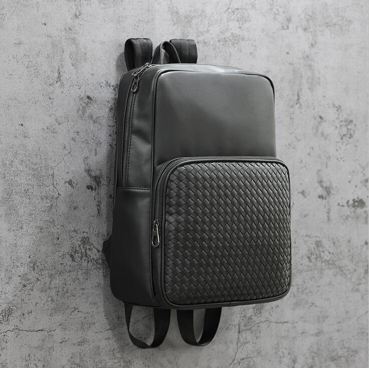 Factory wholesale men brand shoulder bag outdoor simple casual leather backpacks college wind woven fashion backpack street trend solid color mens handbag, Black
Factory wholesale men brand shoulder bag outdoor simple casual leather backpacks college wind woven fashion backpack street trend solid color mens handbag, Black