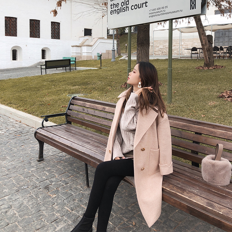 Mishow autumn and winter woolen coat female Mid-Long New Korean temperament women's popular Outerwear woolen coat MX18D9662 201216