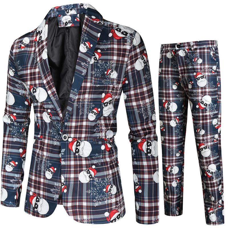 Suit Men 2020 Autumn Winter New Fashion Casual Men 3D Santa Claus Print Two-piece Christmas Slim Long-sleeved Men's Suits, Navy blue
Suit Men 2020 Autumn Winter New Fashion Casual Men 3D Santa Claus Print Two-piece Christmas Slim Long-sleeved Men's Suits, Navy blue