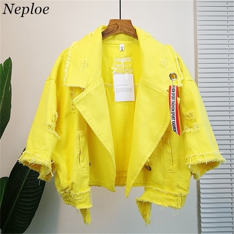 Neploe Pockets Women Denim Jacket Pole Female Loose Coat Autumn Winter New Cool Girl Outwear 69201 201112, White coat
Neploe Pockets Women Denim Jacket Pole Female Loose Coat Autumn Winter New Cool Girl Outwear 69201 201112, White coat