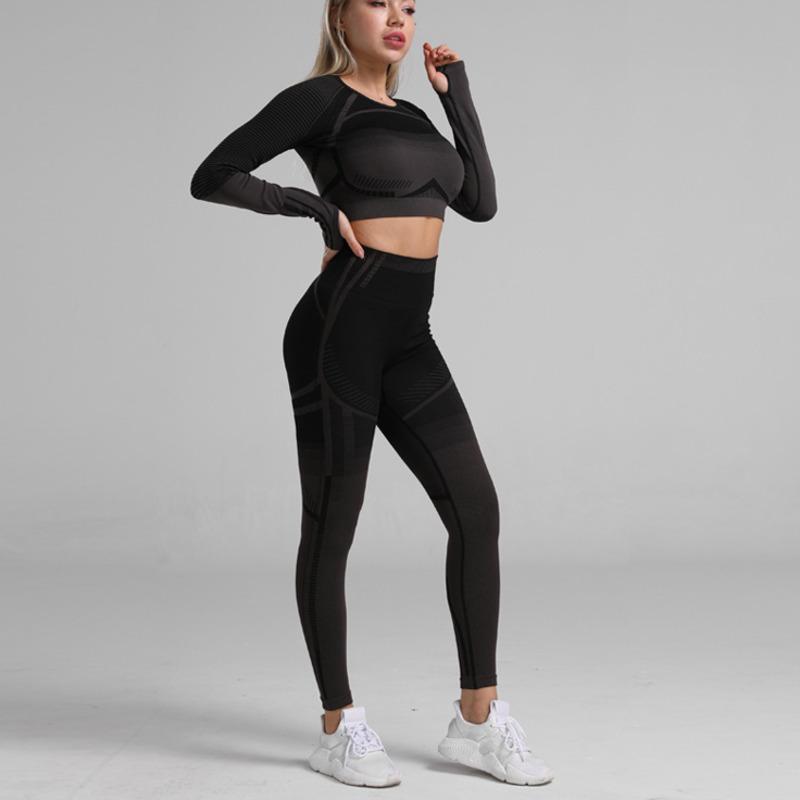 Gym Clothing Fitness Leggings+Cropped Shirts Sport Suit Seamless Women Yoga Set Women Long Sleeve Tracksuit Part Of The Backless, Blue shirt
Gym Clothing Fitness Leggings+Cropped Shirts Sport Suit Seamless Women Yoga Set Women Long Sleeve Tracksuit Part Of The Backless, Blue shirt