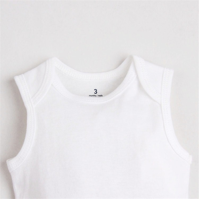 5 PCS/LOT born Baby Clothing Summer Sleeveless Baby Boy Girl Clothes 100% Cotton White Kids Baby Bodysuits & Jumpsuits 220307
