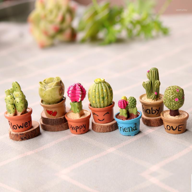 

4 Styles Lifelike Miniature Artificial Fleshy Cactus Plant Figurines Decoration DIY Fairy Garden Micro Landscape Potted Decor1