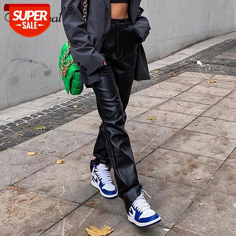 Simenual Faux Pu Leather Wide Leg Pants High Waist Fall 2020 Women Clothing Fashion Trousers Solid Loose Street Style Long Pants #aF1P, Black;white
Simenual Faux Pu Leather Wide Leg Pants High Waist Fall 2020 Women Clothing Fashion Trousers Solid Loose Street Style Long Pants #aF1P, Black;white