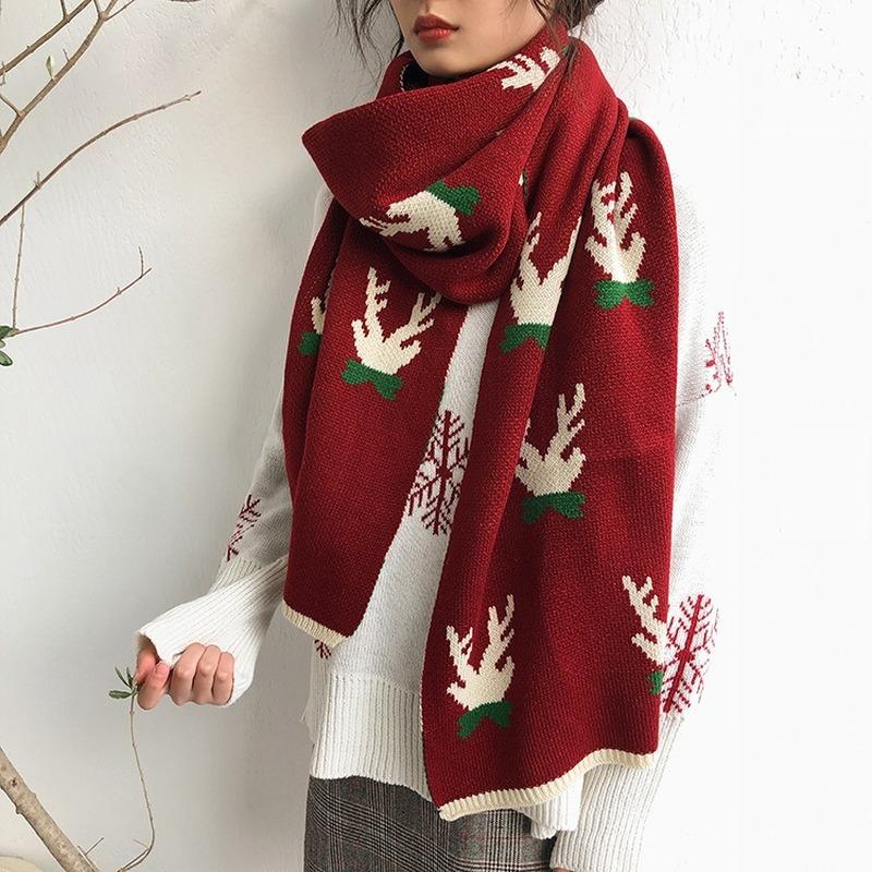 Christmas Scarf New Year's Gift Day Is A Fawn Girl Winter Lovely Student Knitting Wool Warm Fashion New Year Happy Scarf
Christmas Scarf New Year's Gift Day Is A Fawn Girl Winter Lovely Student Knitting Wool Warm Fashion New Year Happy Scarf