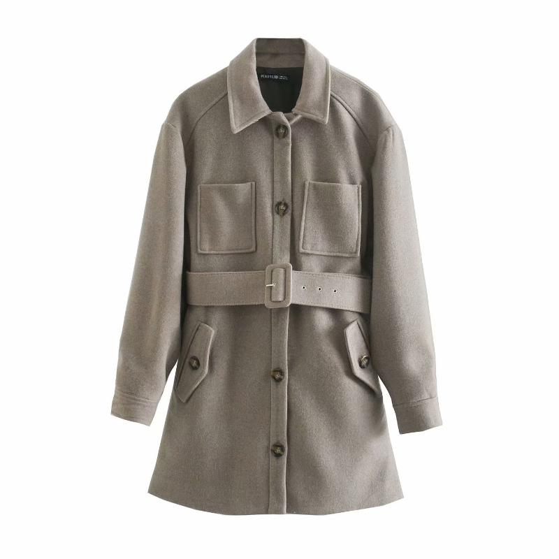 Zoulv Autumn and Winter 2020 Long Lapel Pocket with Belt Woolen Shirt Windbreaker Street Slim Shirt Jacket Women Coat, Camel
Zoulv Autumn and Winter 2020 Long Lapel Pocket with Belt Woolen Shirt Windbreaker Street Slim Shirt Jacket Women Coat, Camel