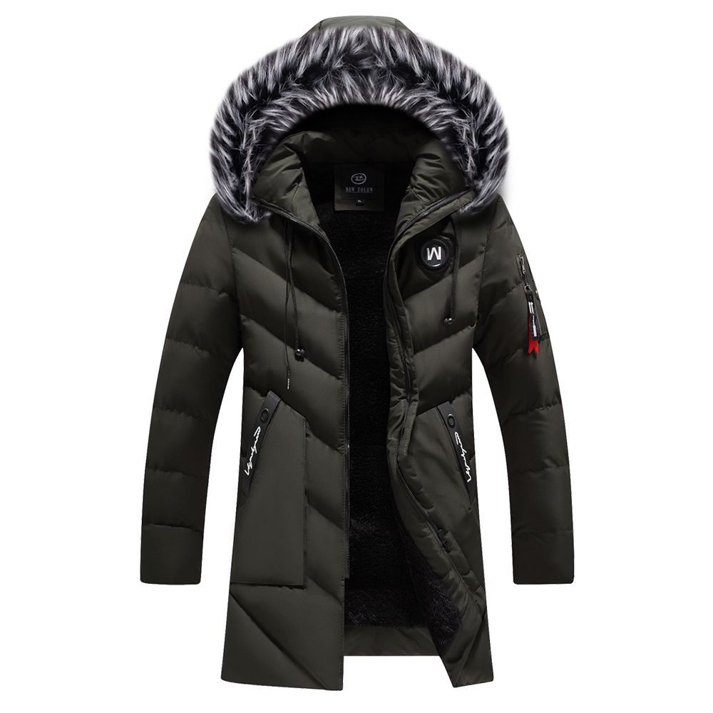 Winter Parkas Men Long Outwear Coat Mens Winter Jacket Cotton Padded Puffer Jacket Fashion Outdoor Coat Warm Fur Collar 201027