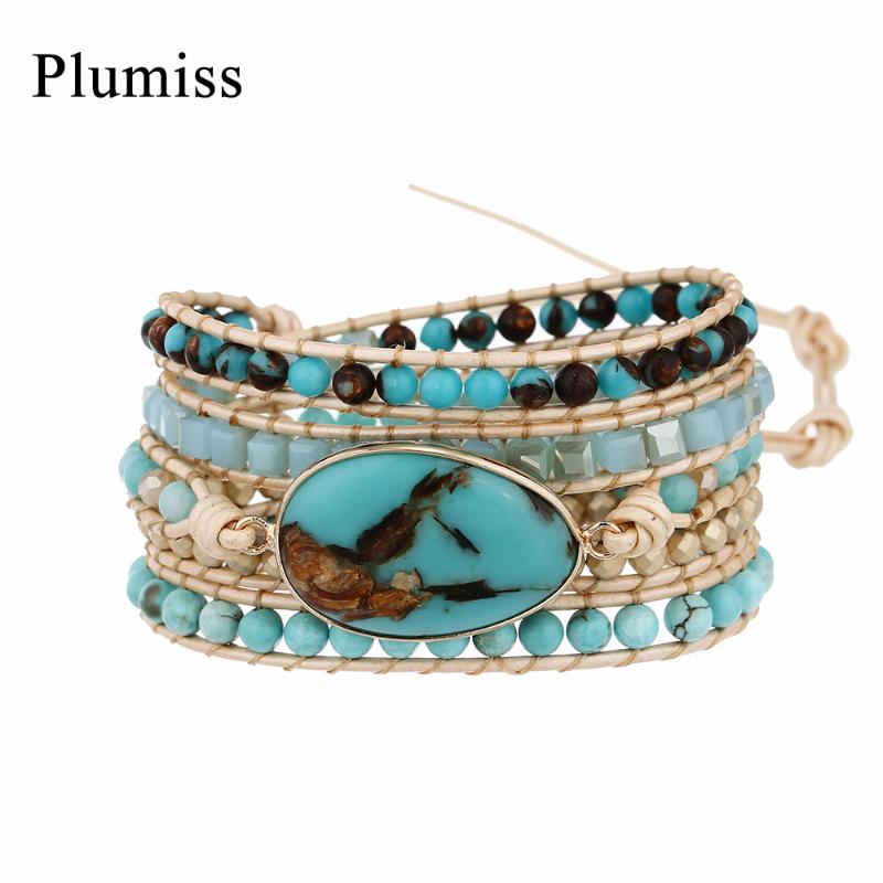Plumiss Copper Turquoises Wrap Bracelet Natural Stone 5Layers Hematite Amazonite Geometric Beads Boho Bracelet Jewelry for Women
Plumiss Copper Turquoises Wrap Bracelet Natural Stone 5Layers Hematite Amazonite Geometric Beads Boho Bracelet Jewelry for Women