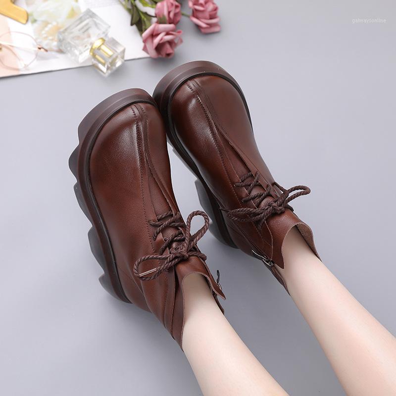 DM466 2020 Arrival Retro Women Genuine Leather Boots Autumn Side Zipper Ankle Boots Women Wedges Platform Bota Feminina1, Black
DM466 2020 Arrival Retro Women Genuine Leather Boots Autumn Side Zipper Ankle Boots Women Wedges Platform Bota Feminina1, Black