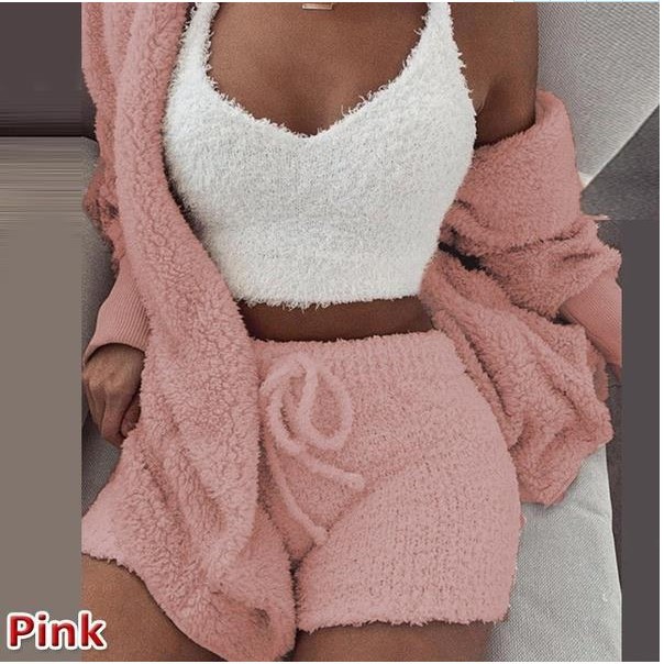 2021 Plush Tracksuit Women 3 Pieces Set Sweatshirts Sweatpants Sweatsuit Jacket Crop Top Shorts Suit Sports Suit Jogging Femme Size S-3XL, White
2021 Plush Tracksuit Women 3 Pieces Set Sweatshirts Sweatpants Sweatsuit Jacket Crop Top Shorts Suit Sports Suit Jogging Femme Size S-3XL, White