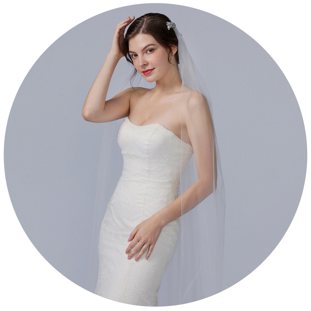 Fancy Wedding Veils Top Quality Soft Tulle with Sparkling Crystal Beads Bridal Veil Wedding Accessories Free Shipping