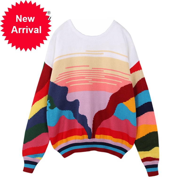 Female hot new vintage striped rainbow winter pullovers retro-loose mesh tops C-078, The picture
Female hot new vintage striped rainbow winter pullovers retro-loose mesh tops C-078, The picture