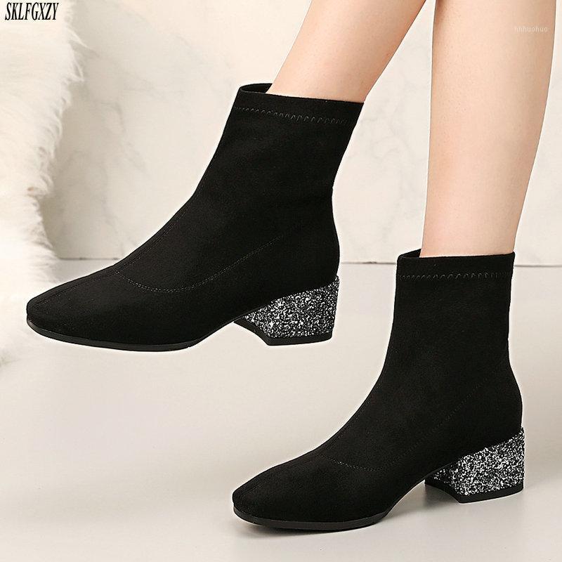 New Stretch socks boots Women Shoes Slip ankle boots spring winter elegant Square high heels shoes female Plus size 34-391, Black
New Stretch socks boots Women Shoes Slip ankle boots spring winter elegant Square high heels shoes female Plus size 34-391, Black
