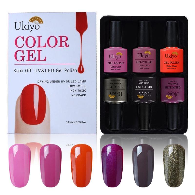 Ukiyo 10ML UV Gel Nail Polish Soak Off 6 pieces/lot Gel Polish With Gift Box Semi Permanent Nail Art Design Hybrid Varnishes, S00021
Ukiyo 10ML UV Gel Nail Polish Soak Off 6 pieces/lot Gel Polish With Gift Box Semi Permanent Nail Art Design Hybrid Varnishes, S00021