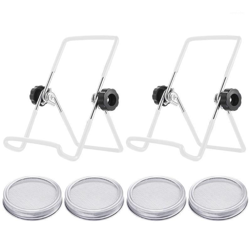 

Leak Proof Wide Mouth Mason Jar Lids Stainless Steel With Stands Draining Canning Split Type Home Universal Tinplate Kitchen1