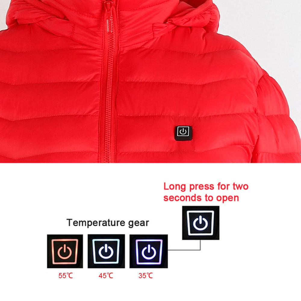 Ebaihui Heated Jackets Down Cotton Warm Winter Men Women Cothing USB Electric Heating Hooded Jacket Thermal Coat Fast Ship As5532599