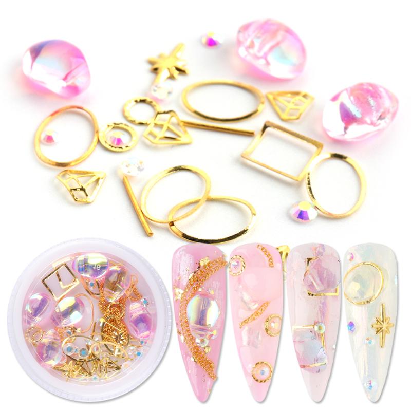 1 Box 3D Nail Art Decorations Crystal Rhinestones Hollow Gold Metal Rivet Studs Mini Beads Charms DIY Nails Accessories LA1806
1 Box 3D Nail Art Decorations Crystal Rhinestones Hollow Gold Metal Rivet Studs Mini Beads Charms DIY Nails Accessories LA1806