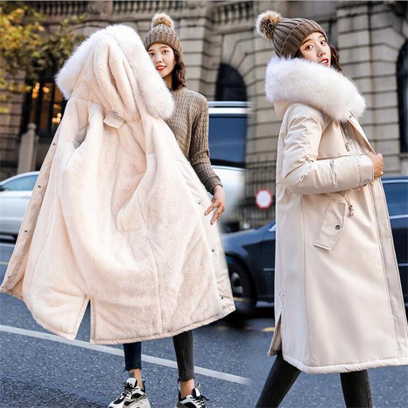Winter Jacket Parkas 30 Degree Women's Winter Long Coats Hooded Fur Collar Thick Warm Winter Jackets Women 201019
