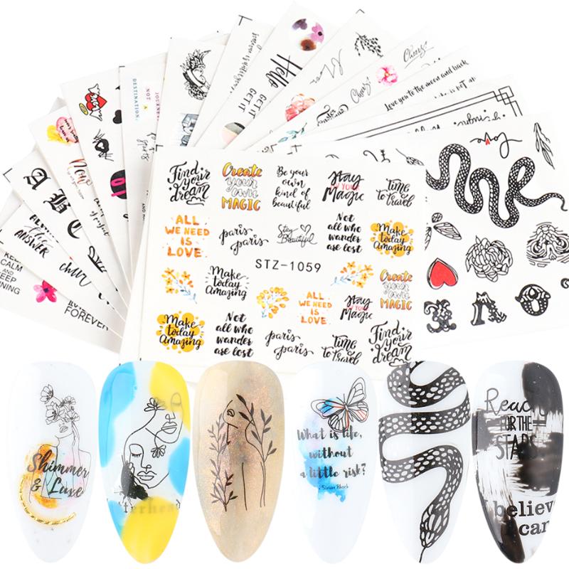 16PCS Nail Stickers Set Black Snake Letter Water Decal Nail Design 2020 New Slider For Decoration Accesoires LESTZ1050-1065
16PCS Nail Stickers Set Black Snake Letter Water Decal Nail Design 2020 New Slider For Decoration Accesoires LESTZ1050-1065