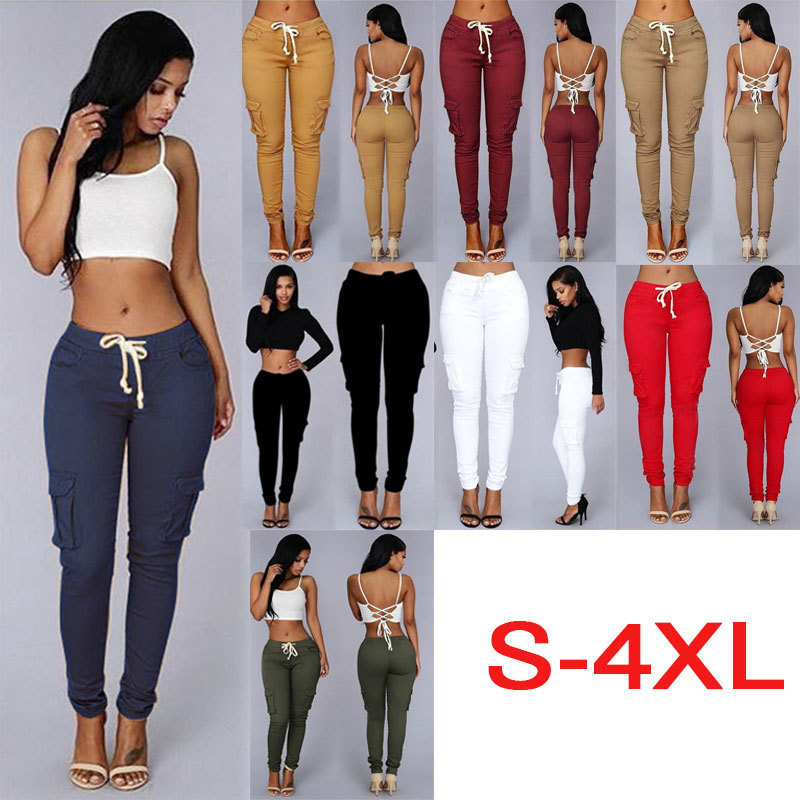 High waist Women's Trousers Casual Black Long Streetwear Pantalones De Mujer Pockets Sashes Office Ladies Sweatpants For Women 201031