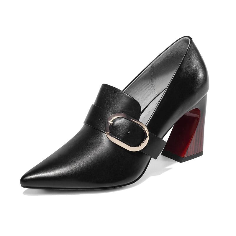 Simple and elegant deep mouth women's single shoes new metal buckle high heels fashion pointed leather shoes women, Beige
Simple and elegant deep mouth women's single shoes new metal buckle high heels fashion pointed leather shoes women, Beige