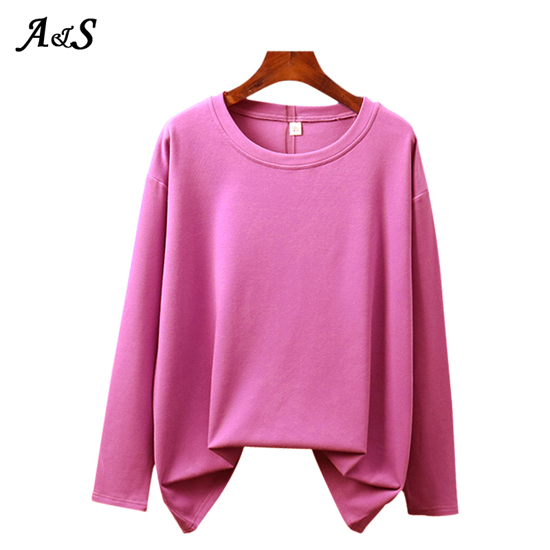 Anbenser Cotton Basic Long Sleeve Womens T-shirt Casual Black White Fashion Solid Top Ladies Fashion Korean Tee Shirt Plus Size 210406