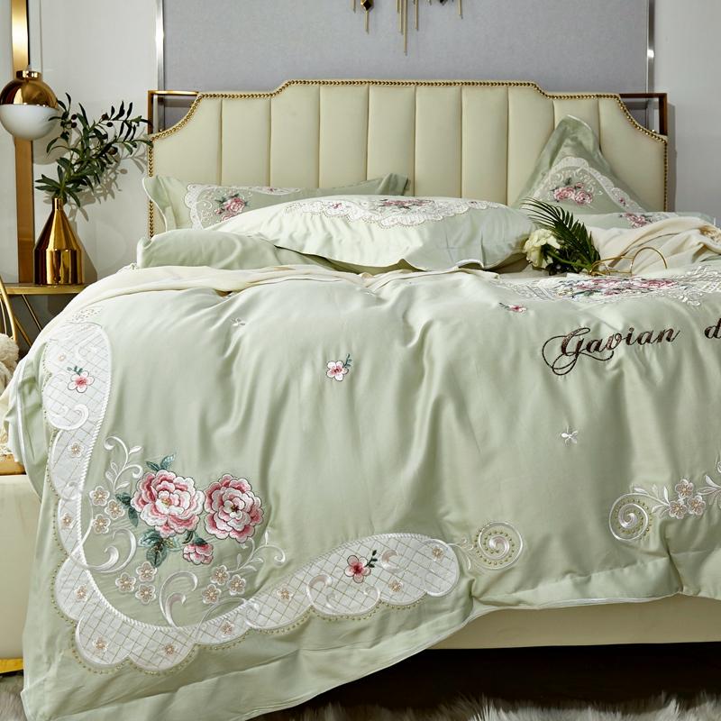 TUTUBIRD Cyan pink Rose flower Embroidery Bedding set 100% Egypt cotton bedlinen girls Princess European embroider bedclothes, 01
TUTUBIRD Cyan pink Rose flower Embroidery Bedding set 100% Egypt cotton bedlinen girls Princess European embroider bedclothes, 01